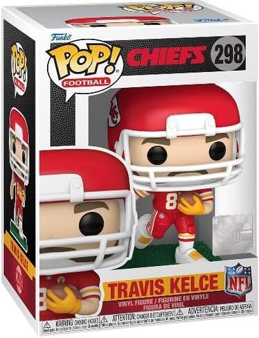 فونكو بوب! NFL Chiefs Travis Kelce #298 Vinyl Figure مع حالة عرض واقية ، Red Jersey in Kuwait