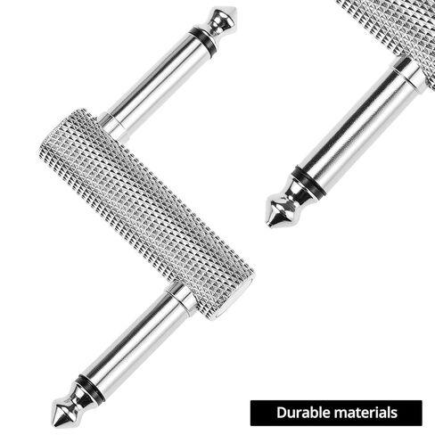 QWORK Guitar Pedal Cables, 6.35mm (1/4") Male to Male Guitar Pedal Patch Connector Effect Pedal Coupler (2 L & 2 Z Type Connectors) in Saudi Arabia