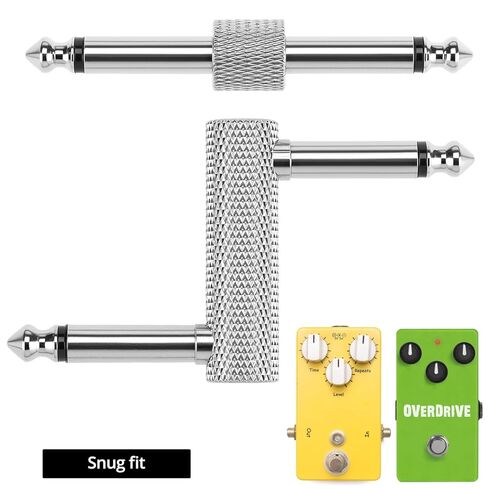 QWORK Guitar Pedal Cables, 6.35mm (1/4") Male to Male Guitar Pedal Patch Connector Effect Pedal Coupler (2 L & 2 Z Type Connectors) in Saudi Arabia