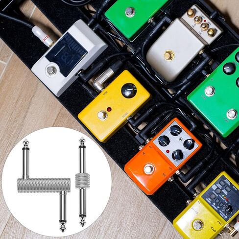 QWORK Guitar Pedal Cables, 6.35mm (1/4") Male to Male Guitar Pedal Patch Connector Effect Pedal Coupler (2 L & 2 Z Type Connectors) in Saudi Arabia