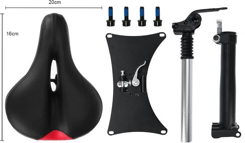 Electric Scooter Seat Height Adjustable, Leather Saddle with Shock Absorbers,Removable Detachable Seat of Electric Scooter Parts and Accessories in Saudi Arabia