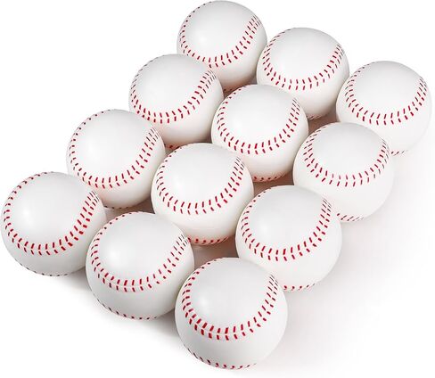 Pitching Machine Foam Baseballs - 12 Pack Baseballs مع Feel Game Feel - كرات رغوة عالية الكثافة لممارسة الضرب - لا توجد معدات ممارسة ضربات - المعدات الرياضية - 12 كرة in Kuwait