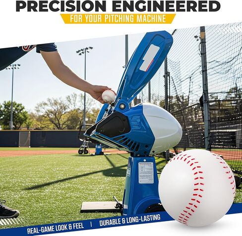 Pitching Machine Foam Baseballs - 12 Pack Baseballs مع Feel Game Feel - كرات رغوة عالية الكثافة لممارسة الضرب - لا توجد معدات ممارسة ضربات - المعدات الرياضية - 12 كرة in Kuwait
