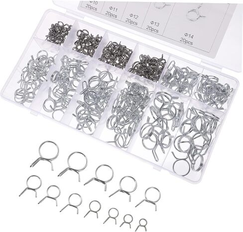 Artibetter 250pcs مزدوج سلك خرطوم مقاطع خيار مجموعة التشويش على السحابات المشبك لمشبكات أنابيب الماء المشابك in Saudi Arabia