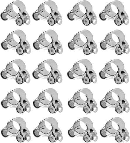 Fuel Line Clamps, Mini Clamps Stainless Steel Mini Hose Tube Clamp/Holder 20Pcs Hose Clamp Spring Hose Clamps for Motor Vehicle Petrochemical Pharmaceutical (17-19mm) (20-22mm) (23-25mm) (26-28mm) in Saudi Arabia