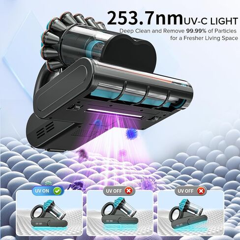 Belife M8 Mattress Vacuum Cleaner, 18Kpa 550W Bed Cleaner with UV & Hot Air & HEPA Filter, High Heating Double-Cup Handheld Couch Cleaner for Sofa Pillow Crib Pet Hair, Corded in Kuwait