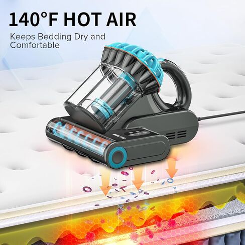 Belife M8 Mattress Vacuum Cleaner, 18Kpa 550W Bed Cleaner with UV & Hot Air & HEPA Filter, High Heating Double-Cup Handheld Couch Cleaner for Sofa Pillow Crib Pet Hair, Corded in Kuwait