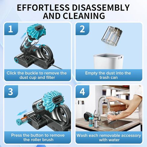Belife M8 Mattress Vacuum Cleaner, 18Kpa 550W Bed Cleaner with UV & Hot Air & HEPA Filter, High Heating Double-Cup Handheld Couch Cleaner for Sofa Pillow Crib Pet Hair, Corded in Kuwait