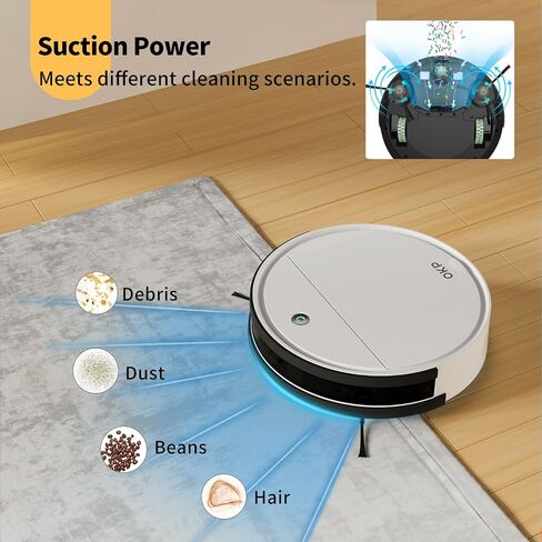 فراغ الروبوت K5 مع وقت تشغيل 120 دقيقة ، منظف الفراغات المتفوقة متوافق مع Alexa/APP/Wi-Fi ، فراغ روبوت هادئ ميني الشحن الذاتي للسجاد والأرضيات الصلبة لأصحاب الحيوانات الأليفة والمرأة in Saudi Arabia