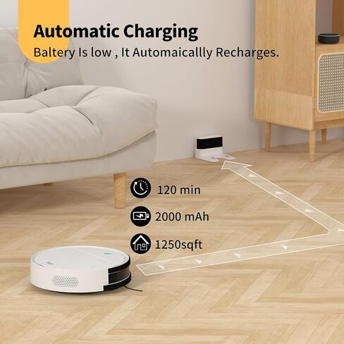 فراغ الروبوت K5 مع وقت تشغيل 120 دقيقة ، منظف الفراغات المتفوقة متوافق مع Alexa/APP/Wi-Fi ، فراغ روبوت هادئ ميني الشحن الذاتي للسجاد والأرضيات الصلبة لأصحاب الحيوانات الأليفة والمرأة in Saudi Arabia