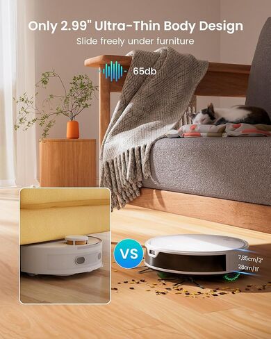 فراغ الروبوت K5 مع وقت تشغيل 120 دقيقة ، منظف الفراغات المتفوقة متوافق مع Alexa/APP/Wi-Fi ، فراغ روبوت هادئ ميني الشحن الذاتي للسجاد والأرضيات الصلبة لأصحاب الحيوانات الأليفة والمرأة in Kuwait