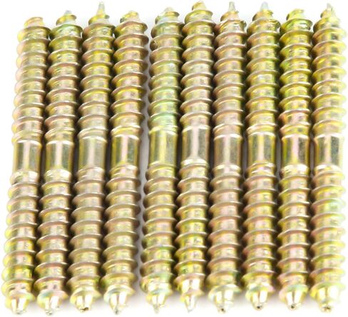 M6x60mm Double Ended Screws, 10 PCS Dowel Screws, Wood to Wood Self-Tapping Dowel Screws for Furniture Wood Connecting in Saudi Arabia