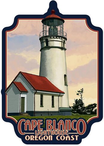 Die Cut Sticker Cape Blanco Lighthouse, Oregon, Oregon Coast, Vinyl Sticker 3 to 6 inches, (Waterproof Decal for Cars, Water Bottles, Laptops, Coolers), Large in Saudi Arabia