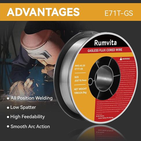 Flux Core Welding Wire .035, E71T-GS 035" -Diameter Flux Core Mig Wire,10-Pound Strong ABS Plastic Spool with Low Splatter Welding Wire in Kuwait