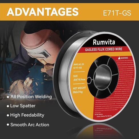 Flux Core Welding Wire .035, E71T-GS 035" -Diameter Flux Core Mig Wire,10-Pound Strong ABS Plastic Spool with Low Splatter Welding Wire in Kuwait