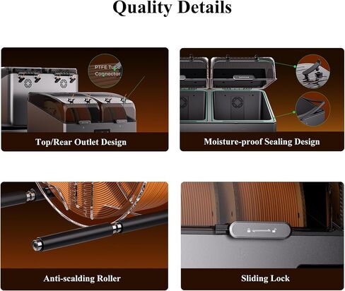 Creality SpacePi X4 3D Printer Filament Dryer,3D Filament Storages for Keeping Filament Dry,Filament Dehydrator Compatible with 1.75/2.85mm PLA PETG ABS Nylon PA TPU,3D Printer Filament Spool Holder in Saudi Arabia