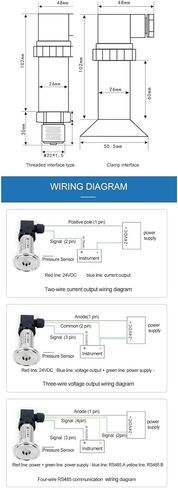 Pressure Sensor Industry Diaphragm Pressure Transmitter Flat Film Quick Fit Anti-Blocking Clamp 50.5mm Pressure Transducers(5v 0.5-4.5v Output,0-20Mpa) in Saudi Arabia