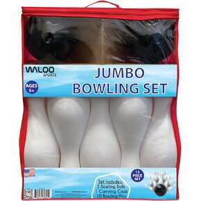 Waloo Sports Jumbo 17 "Set Bowling Set 13 قطعة مجموعة ألعاب البولينج - لعبة البولينج الداخلية أو الخارجية مع حقيبة حمل/تخزين in Kuwait