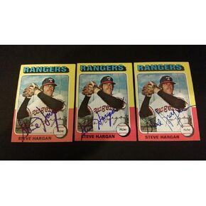 Steve Hargan Rangers 1975 Topps #362 Indians Signed Authentic Autograph FB15 - Autographed Baseball Cards in Saudi Arabia