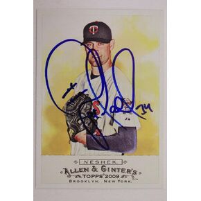 توقيع Pat Neshek Twins 2009 Allen & Ginter #50 بطاقة موقعة 16E - MLB بطاقات البيسبول موقعة in Saudi Arabia