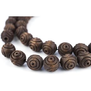 TheBeadChest Carved Round Olive Wood Beads from Bethlehem (12mm) in Saudi Arabia