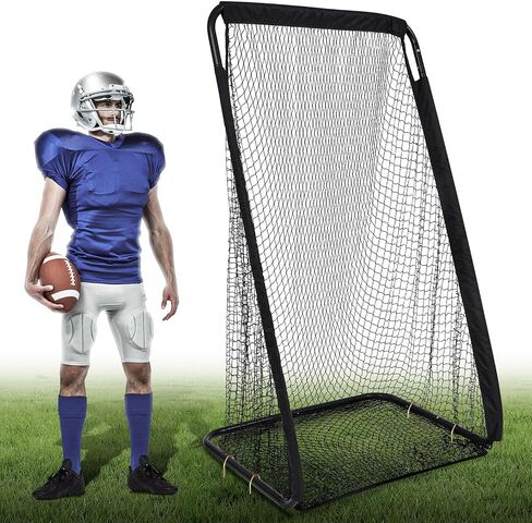 8 x 4 ft Kicking Net Football Kicking Cage with Extra Deep Pocket Bag Football Throwing Net Powder Coated Steel for Punting Practice Training Equipment, Easy to Assemble in Kuwait