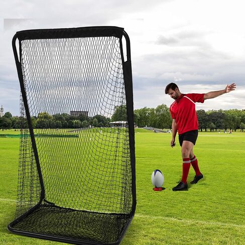 8 x 4 ft Kicking Net Football Kicking Cage with Extra Deep Pocket Bag Football Throwing Net Powder Coated Steel for Punting Practice Training Equipment, Easy to Assemble in Kuwait