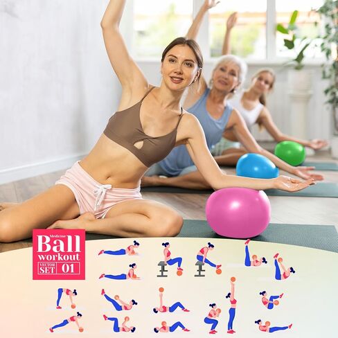 Aoriher 10 قطع 9 بوصة تمرين بيلاتيس كرة اليوغا Core Ball لاستقرار اليوغا Barre التدريب تمتد in Kuwait