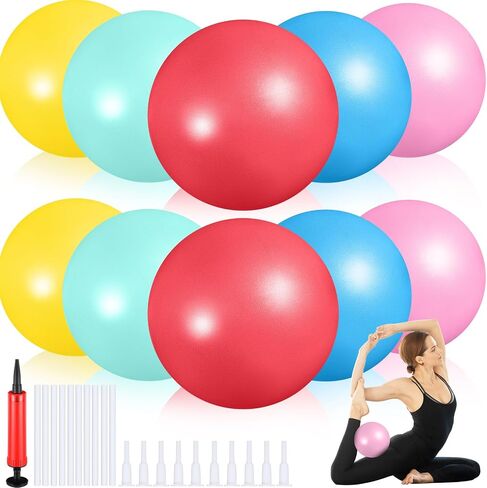 Aoriher 10 قطع 9 بوصة تمرين بيلاتيس كرة اليوغا Core Ball لاستقرار اليوغا Barre التدريب تمتد in Kuwait