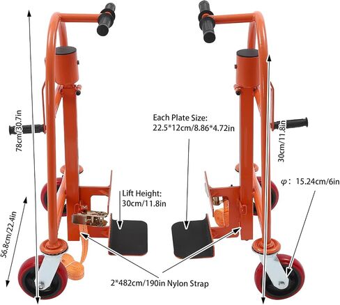 Manual Furniture and Crate Mover with Wheels Heavy Duty Furniture Movers Industrial Machinery Mover Pake Handling Tools Furniture Moving Tool -1300 lbs Capacity, 11.8" Lift Height, Set of 2 in Kuwait