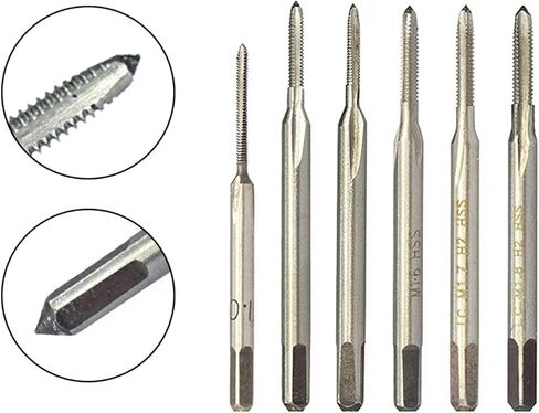 M1-M1.8 Thread Tab Tap Drill 6542 مستقيمة ثقب المسمار المسمار الفلوت المستقيم حفر الماكينة. in Saudi Arabia