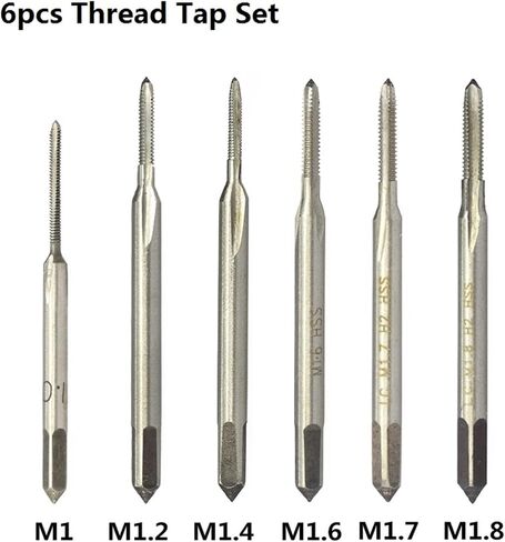 M1-M1.8 Thread Tab Tap Drill 6542 مستقيمة ثقب المسمار المسمار الفلوت المستقيم حفر الماكينة. in Saudi Arabia