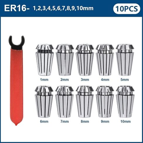 ER16 COLLET Chuck Kit مع ER16 WRENCH 1-10MM ، ER Spring Chuck Clamping Tool for the Toate Holder 1Set in Saudi Arabia