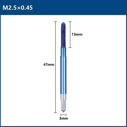Fluteless Forming Machine Taps M2-M12 Blue Coated Thread Tap Metric Tap Drill Extrusion Taps 1Pcs(M2.5x0.45) in Saudi Arabia