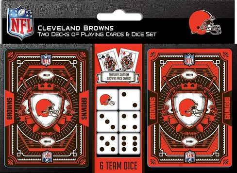 لعبة Mortpieces Day - NFL Cleveland Browns 2 -Pack Play Pack و Dice Pack - مجموعة مرخصة رسميًا للبالغين والأسرة in Saudi Arabia