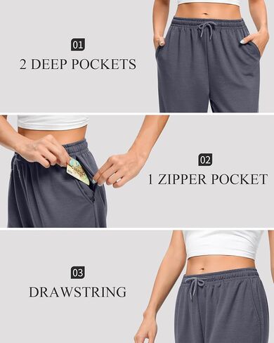 ASIMOON Womens Sweatpants with Pockets Loose Drawstring Joggers Pants Workout Casual Comfy Lounge Pants in Kuwait