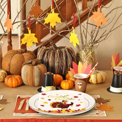 100PCS Thanksgiving Cocktail Napkins 5" x 5" Turkey Maple Leaves Paper Napkins 3-Ply Double Sided Pattern Disposable Beverage Napkin for Thanksgiving Autumn Harvest Party Supplies Dinner Table Decor in Saudi Arabia