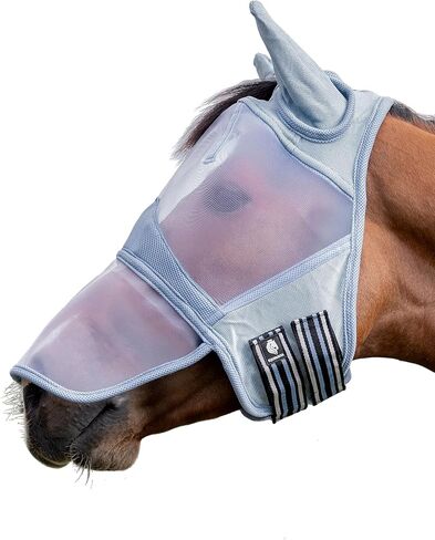 Equinavia Algard Soft Mesh Long Long Fly Fly Mask - Silver - Horse in Kuwait