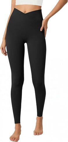 طماق للسيدات عالية الخصر ضد كروس ، زبداني ناعم السيطرة على السراويل اليوغا للتمرين الجري in Kuwait