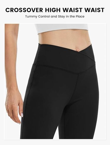 طماق للسيدات عالية الخصر ضد كروس ، زبداني ناعم السيطرة على السراويل اليوغا للتمرين الجري in Kuwait