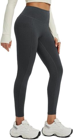 baleaf Womens 25" Petite Fleece Lined Leggings High Waisted Warm Thermal Winter with Pockets Snow Pants in Saudi Arabia