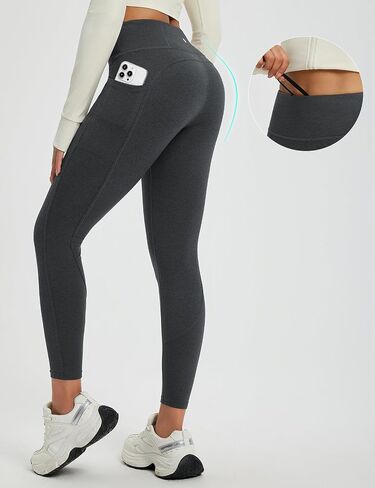 baleaf Womens 25" Petite Fleece Lined Leggings High Waisted Warm Thermal Winter with Pockets Snow Pants in Saudi Arabia