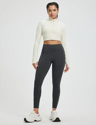 baleaf Womens 25" Petite Fleece Lined Leggings High Waisted Warm Thermal Winter with Pockets Snow Pants in Saudi Arabia