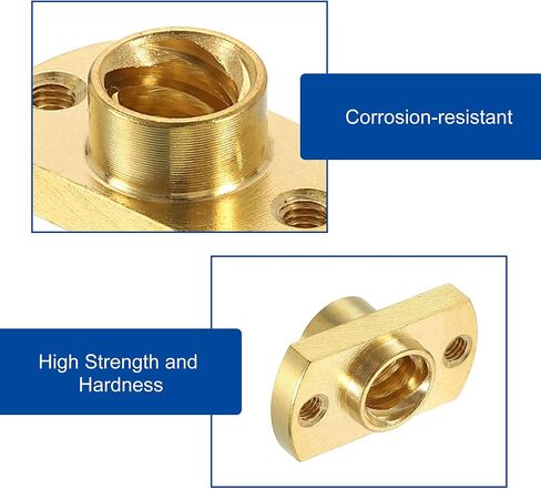UXCELL 8PCS TR8X8 NUT SCRET BRASS NUT ، شبه منحرف NUT SCEME SCEME THREEL SCREEN in Kuwait
