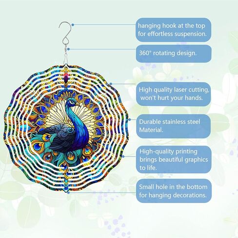 غزل الرياح اليعسوب ، الدوران ثلاثي الأبعاد للرياح المعلقة للرياح المعدنية من أجل الزخرفة ، زخرفة 10 بوصات زخرفة الدوران in Kuwait