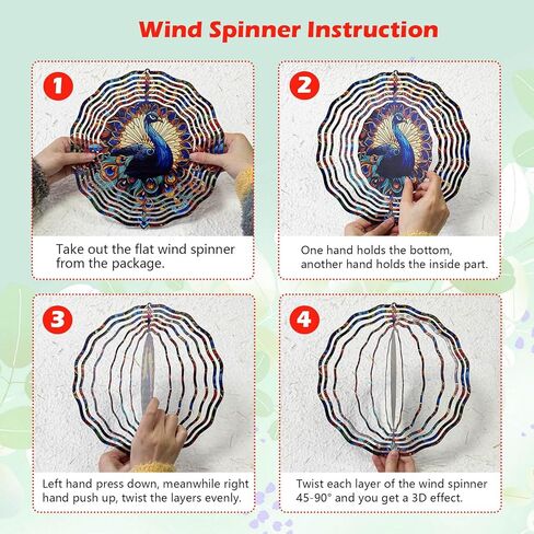 غزل الرياح اليعسوب ، الدوران ثلاثي الأبعاد للرياح المعلقة للرياح المعدنية من أجل الزخرفة ، زخرفة 10 بوصات زخرفة الدوران in Kuwait