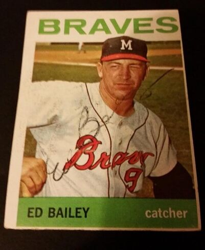 Ed Bailey Braves 1964 Topps #437 S Authentic Motograph JG2 - بطاقات البيسبول الموقعة in Saudi Arabia