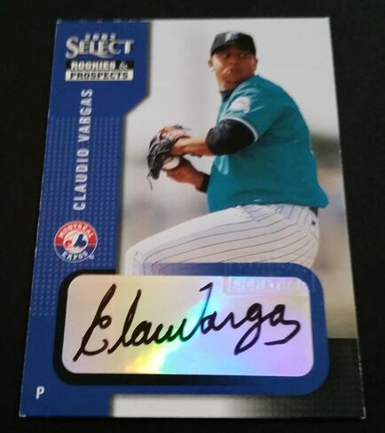 Claudio Vargas Expos 2002 حدد Prospect Certified Authoritic Autograph JG3 - MLB Motophoged Baseball Cards in Saudi Arabia