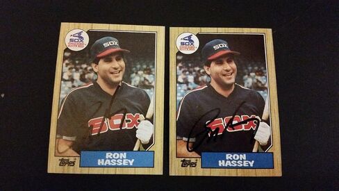 Ron Hassey Sox 1987 Topps #667 Yankees وقع توقيعه الأصيل JA15 - بطاقات البيسبول الموقعة in Saudi Arabia