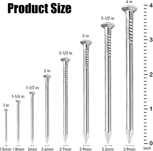 Maozaa 3 Inch Hardware Nails, 50pcs Stainless Steel 304 Hanging Nails for Hanging Pictures, Long Wood Finishing Nails in Saudi Arabia